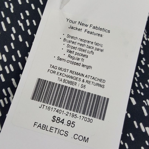 ⛔Fabletics Tia Bomber Jacket Black S - Picture 5 of 8